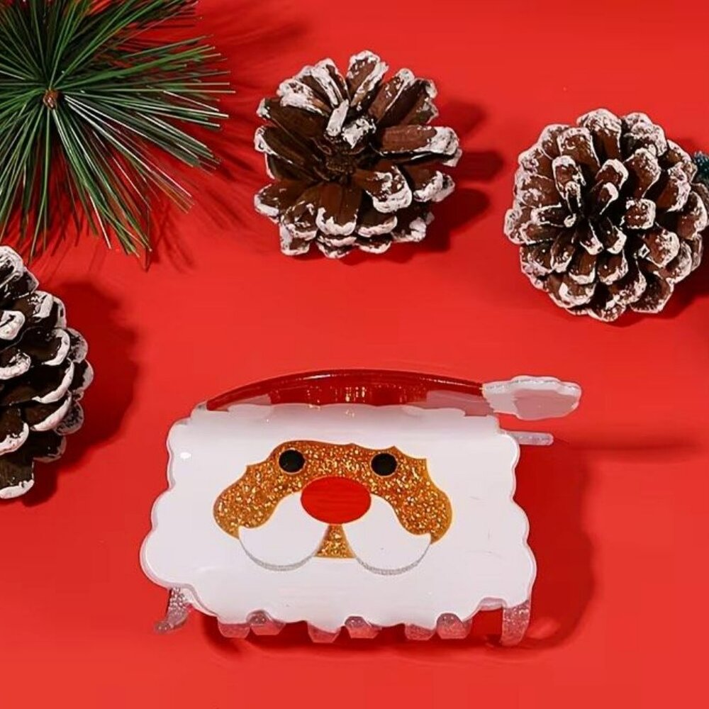 Santa Acrylic Claw Hair Clip